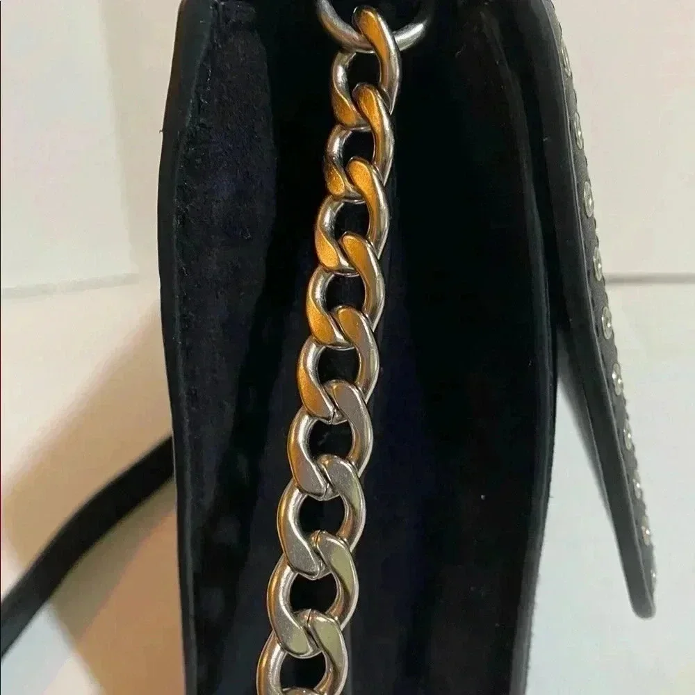 Michael kors Black leather suede crossbody handbag